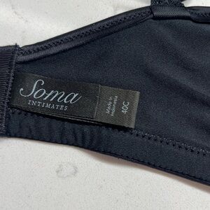 Soma‎ Lightly Lined Underwire Bra Size 40C Black